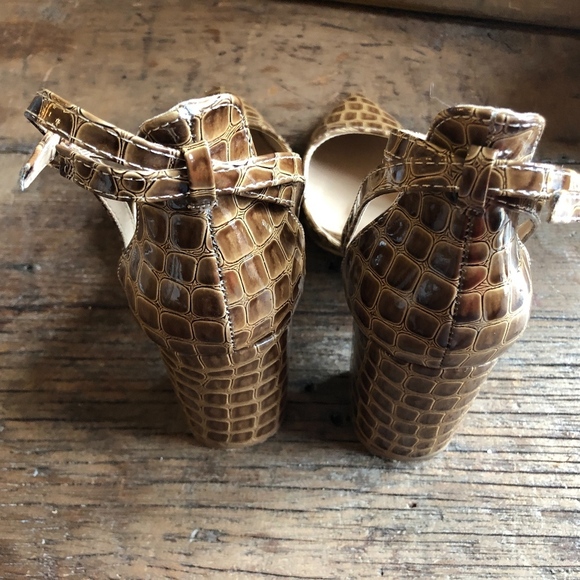 Asos Raid Faux Embossed Croc Block Heels 9 - Picture 5 of 6